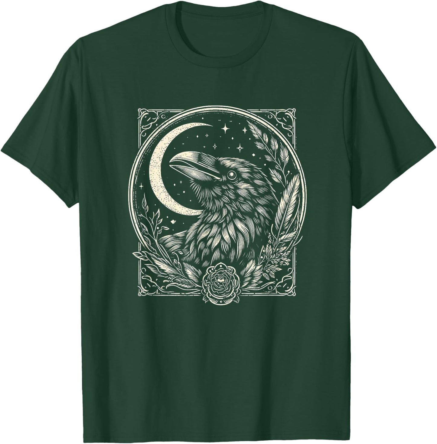 Raven Face Art Crow Design And Men T-Shirt - T-Shirt | Forest