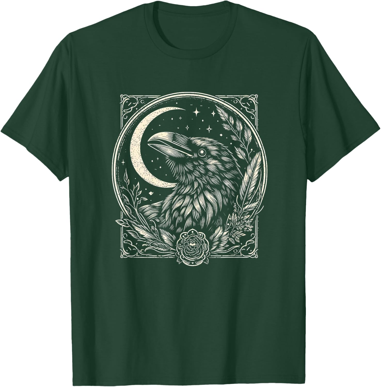 Raven Face Art Crow Design And Men T-Shirt - T-Shirt | Forest