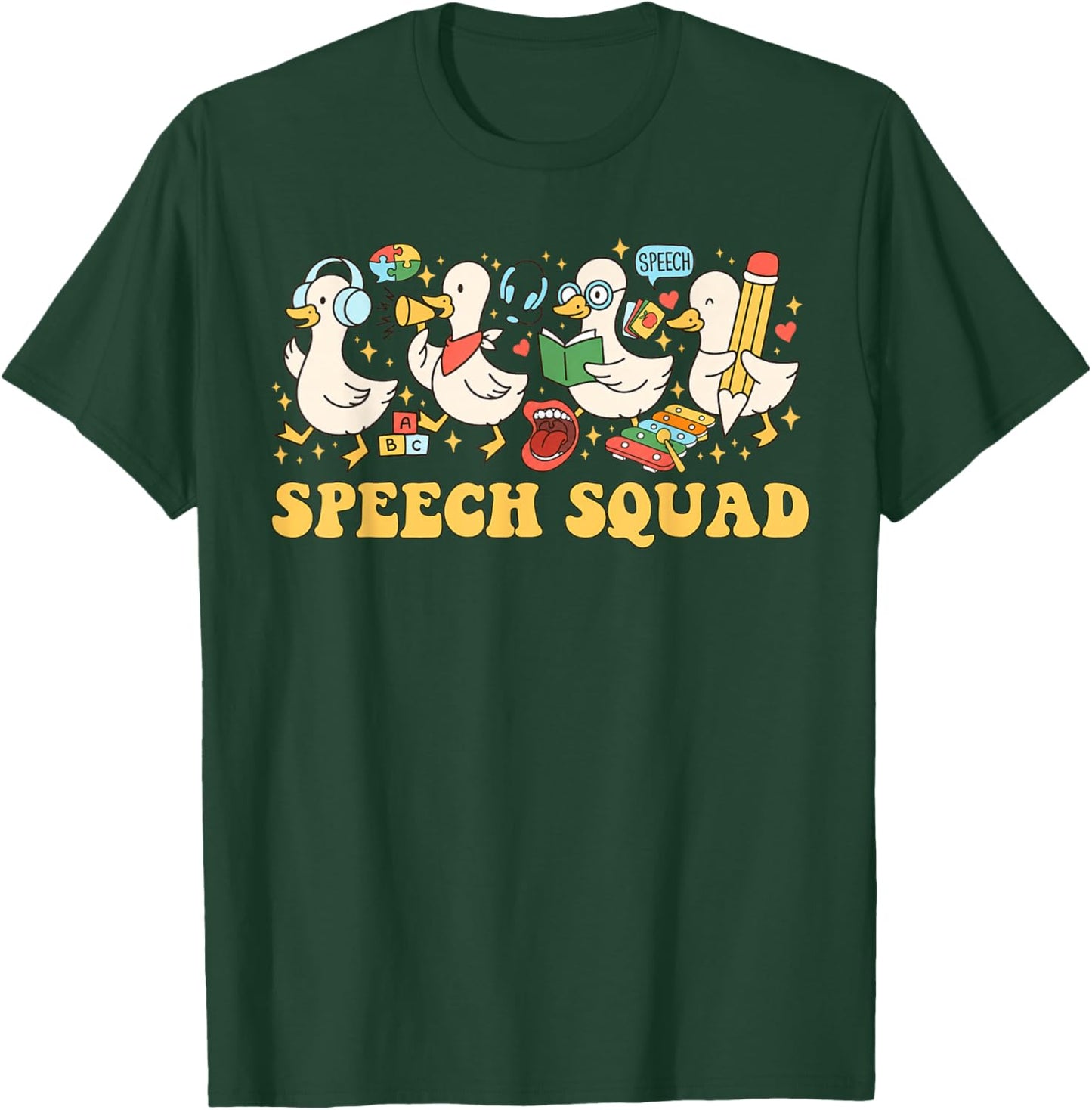 Speech Therapy Squad Silly Goose Language Pathologist T-Shirt - T-Shirt | Forest