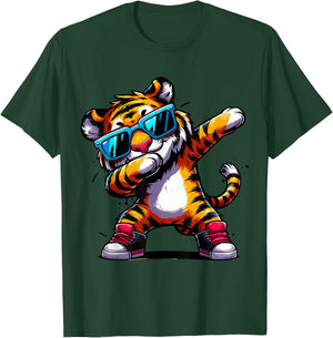 Dabbing Tiger Sunglasses Tiger Animal T-Shirt - T-Shirt | Forest