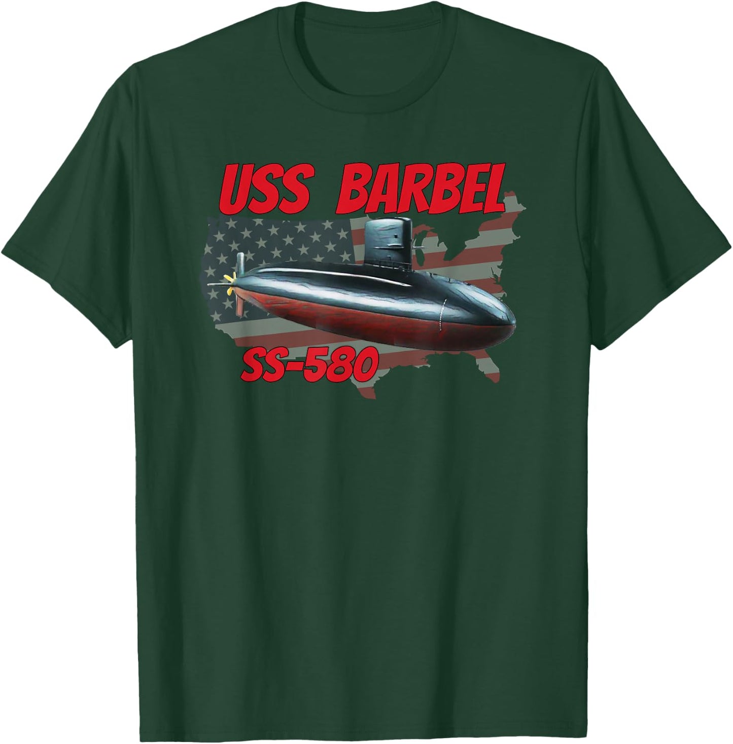 USS Barbel SS-580 Submarine Veterans Day Father Grandpa Dad T-Shirt - T-Shirt | Forest