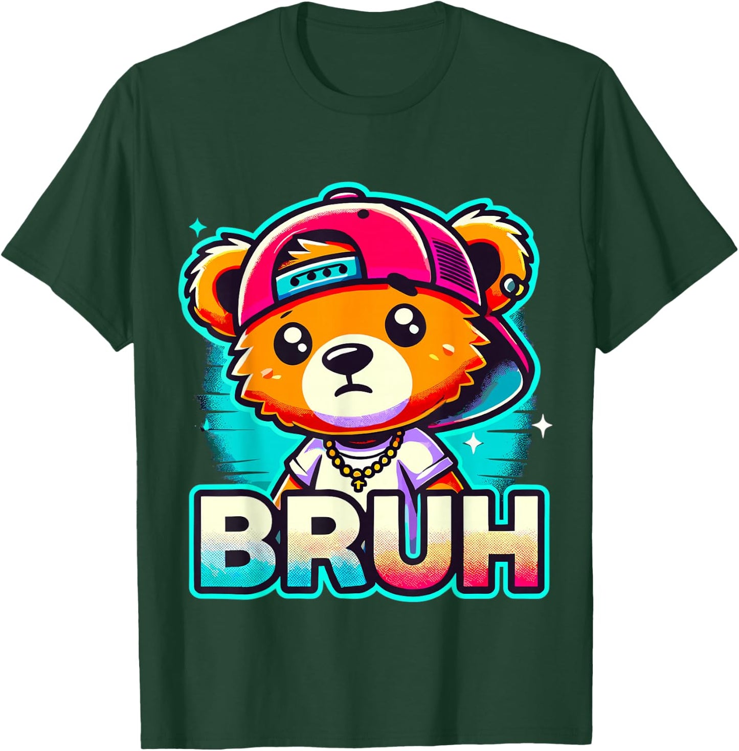 Hip Hop Teddy Bear Bruh T-Shirt - T-Shirt | Forest