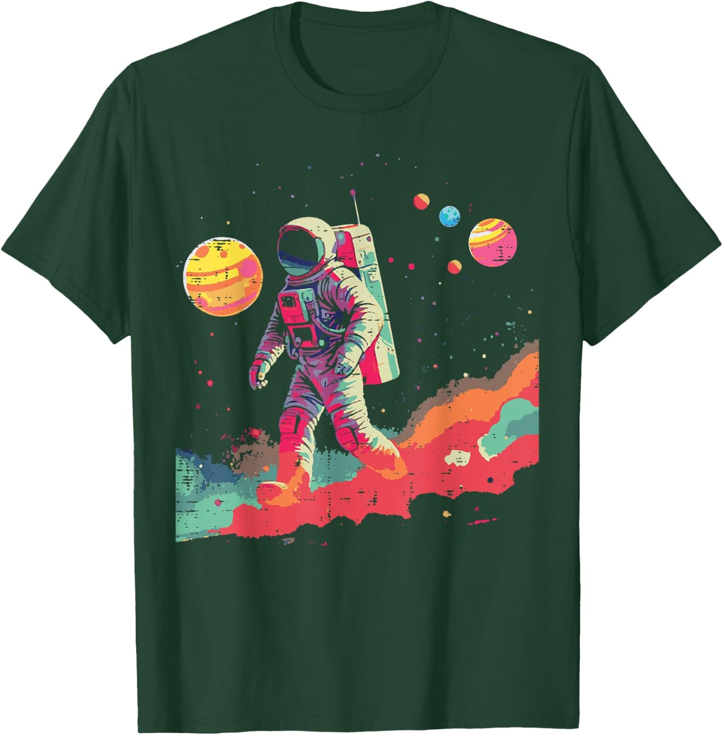Astronaut Abstract Art Space Galaxy Paint Men Women Boy Kids T-Shirt - T-Shirt | Forest