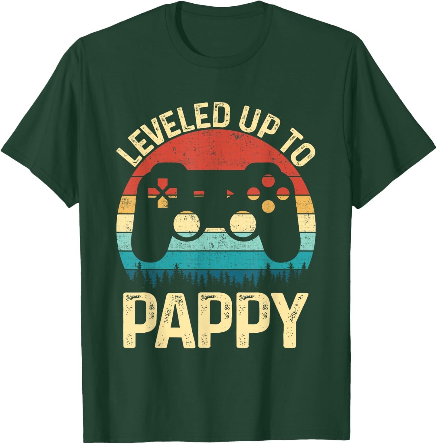 Leveled Up To Pappy Video Game Gifts For Father's Day Gamer T-Shirt - T-Shirt | Forest
