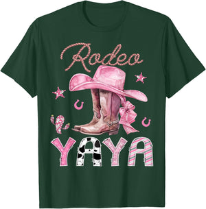 Rodeo Yaya Pink Boots Coquette CowGirl Birthday Party T-Shirt - T-Shirt | Forest