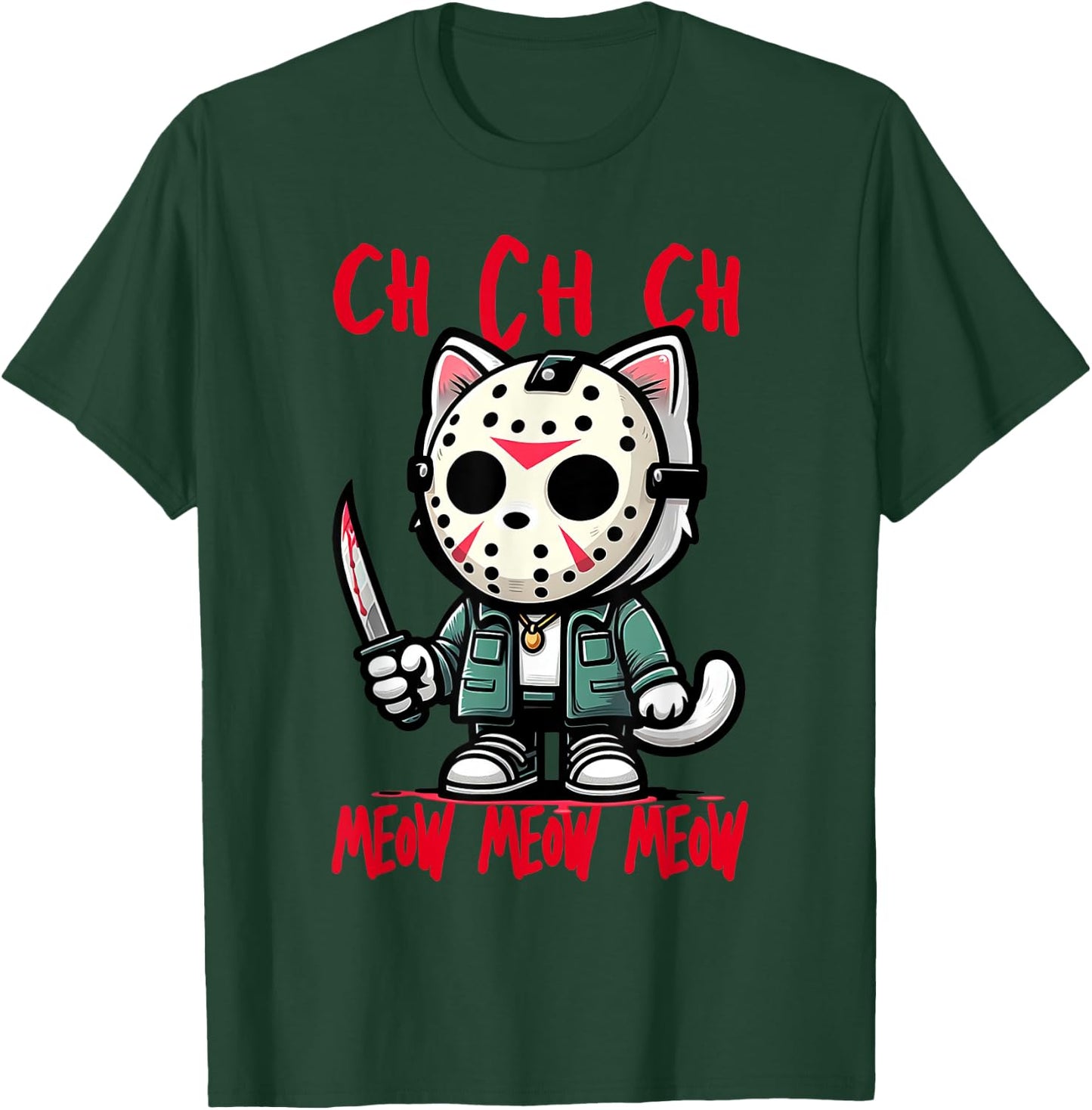 Ch Ch Ch Meow Meow Meow Friday Halloween Costume Funny Cat T-Shirt - T-Shirt | Forest