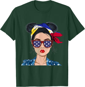 Filipina Flag Souvenirs Woman American Dress Hat Philippines T-Shirt - T-Shirt | Forest