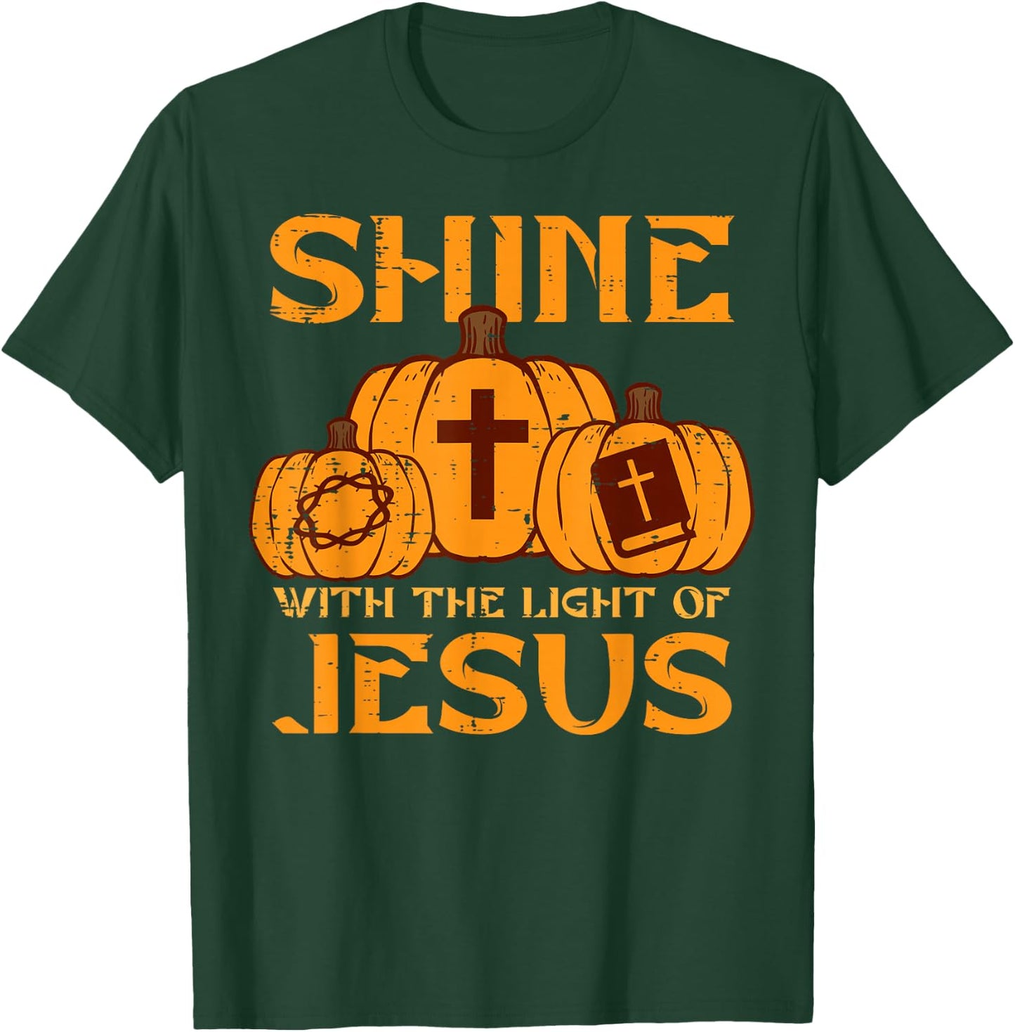 Halloween Shine With Light Jesus Christian Men Women Kids T-Shirt - T-Shirt | Forest