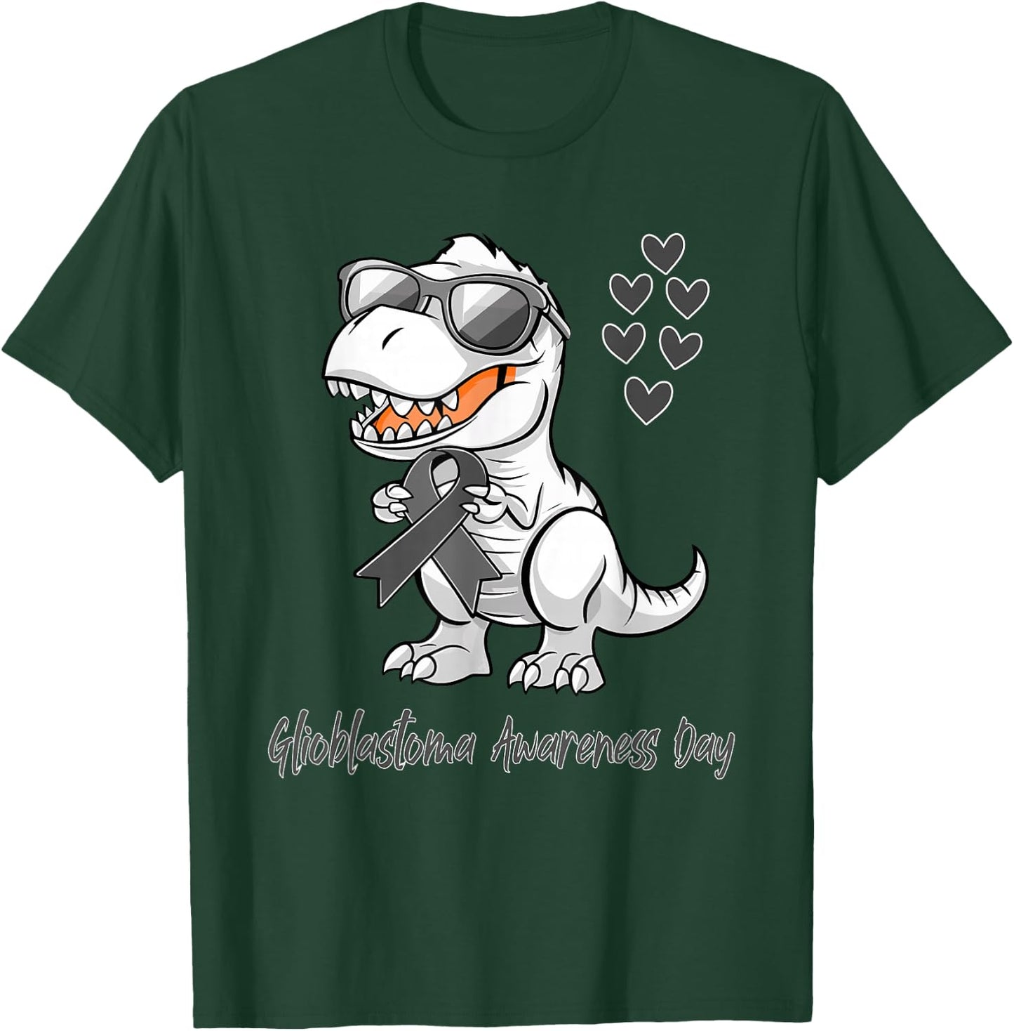 T-rex Dinosaur Glioblastoma Awareness Day Dino kids Toddlers T-Shirt - T-Shirt | Forest