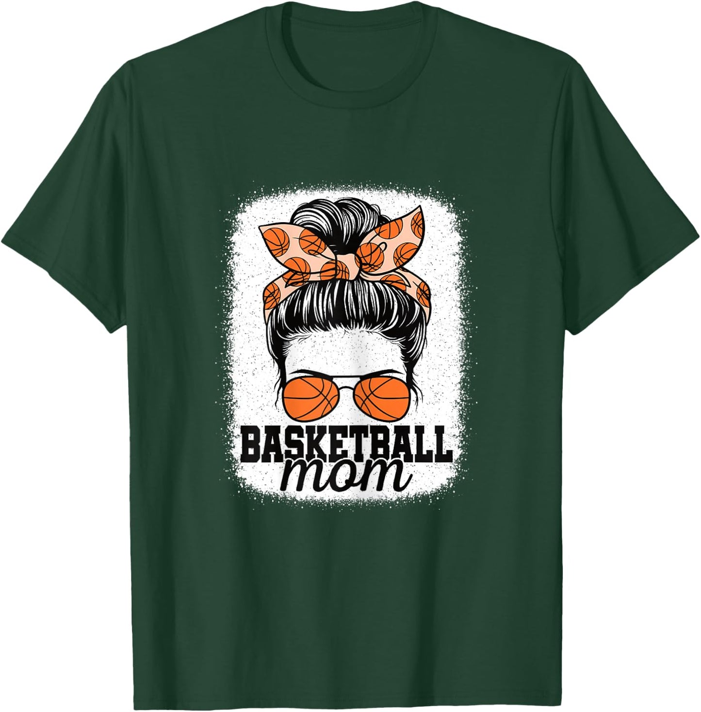 Cute Basketball Mom Messy Bun Mommy Basketball Player Women T-Shirt - T-Shirt | Forest