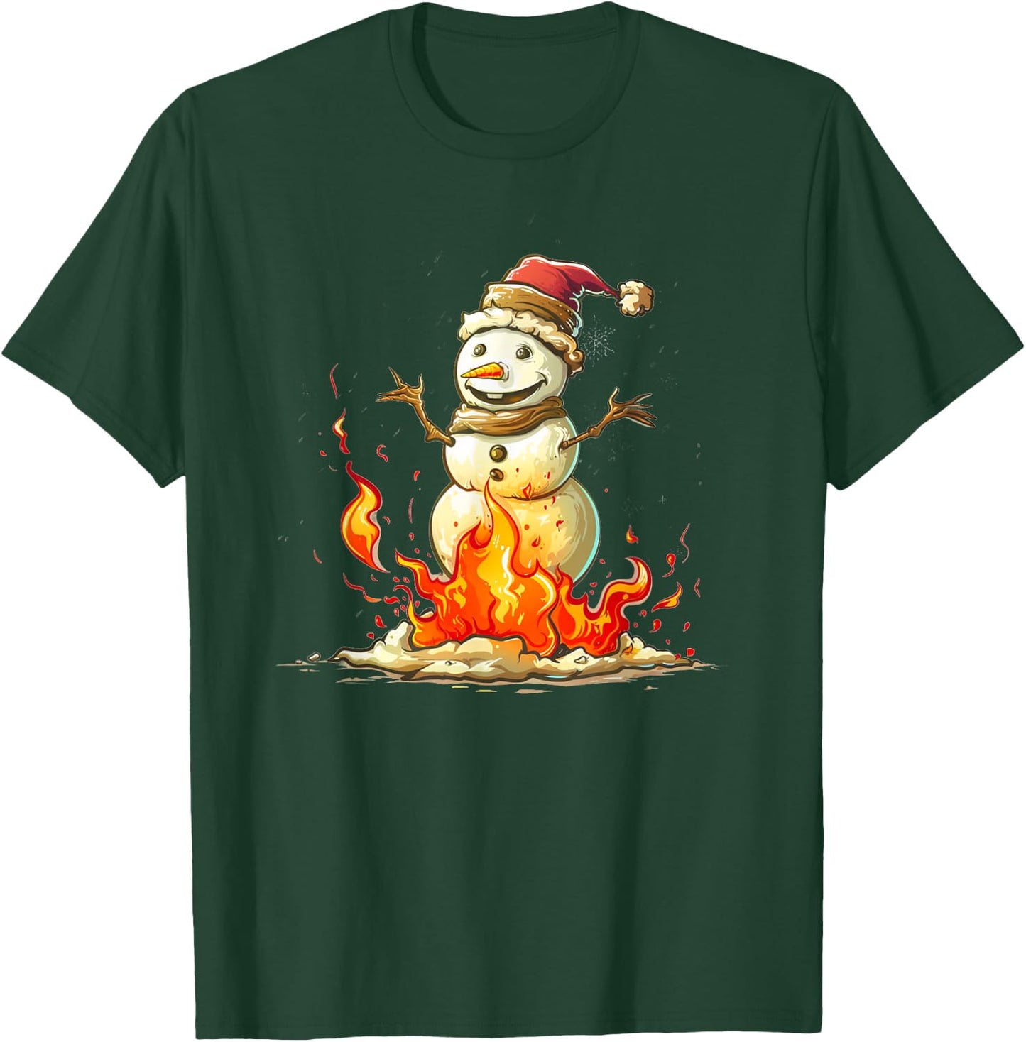Funny burning Snowman Outfit for Adults and Kids T-Shirt - T-Shirt | Forest