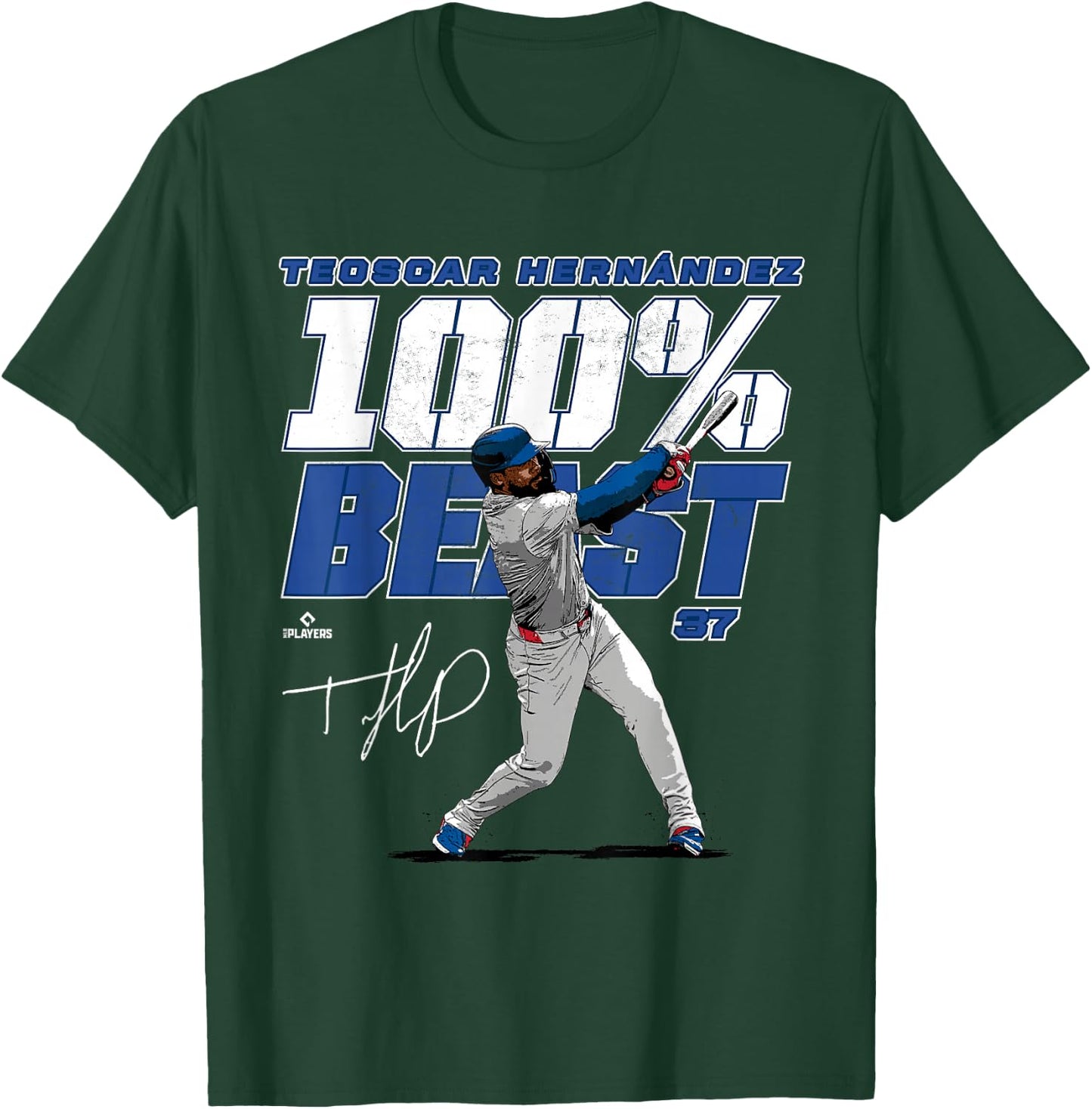 100% Beast Teoscar Hernandez Los Angeles MLBPA T-Shirt - T-Shirt | Forest