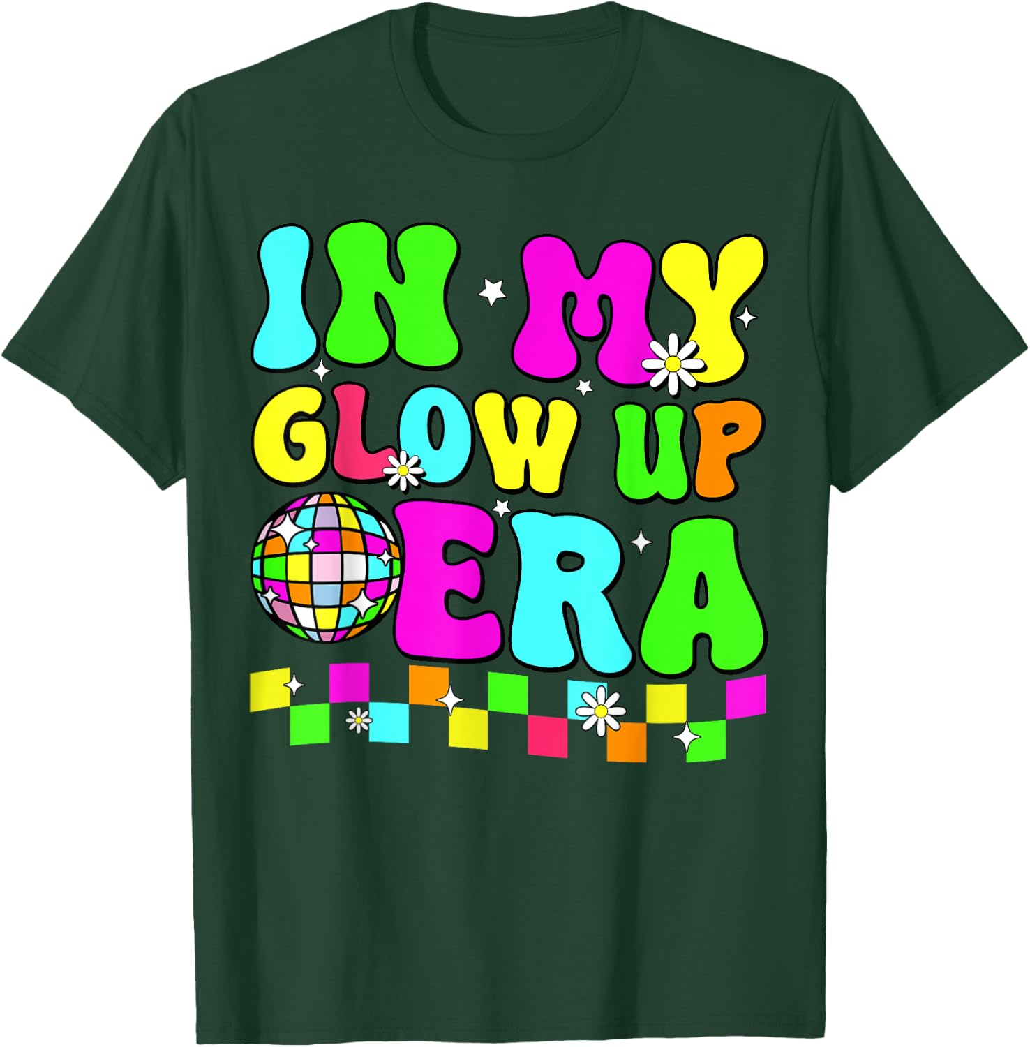 in My Glow Up Era Groovy Colorful Bright Boys Girls Kids T-Shirt - T-Shirt | Forest
