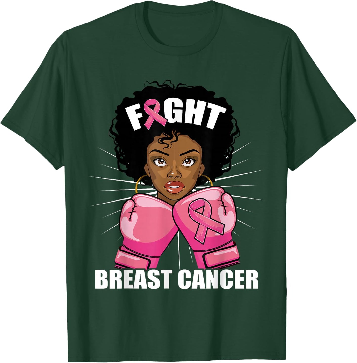 Breast Cancer Black Women, African American Fight Cancer T-Shirt - T-Shirt | Forest