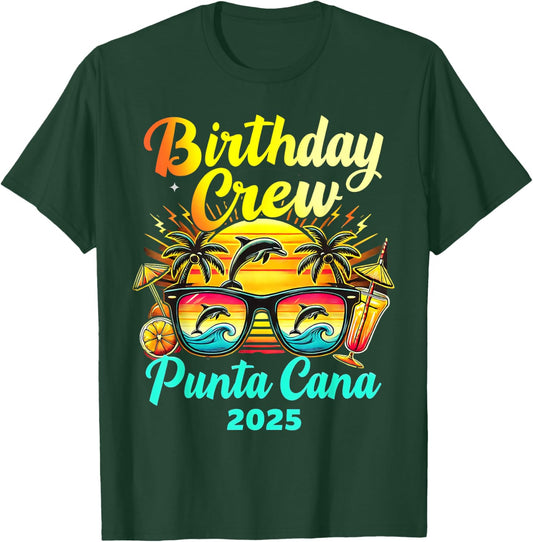 Punta Cana Birthday Trip 2025 Matching Group Vacation T-Shirt - T-Shirt | Forest