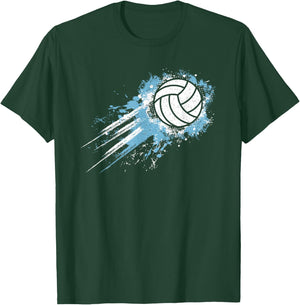 Volleyball Player Vintage Volleyball Lover Men Boys Kids T-Shirt - T-Shirt | Forest