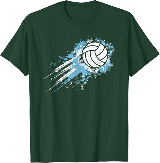 Volleyball Player Vintage Volleyball Lover Men Boys Kids T-Shirt - T-Shirt | Forest