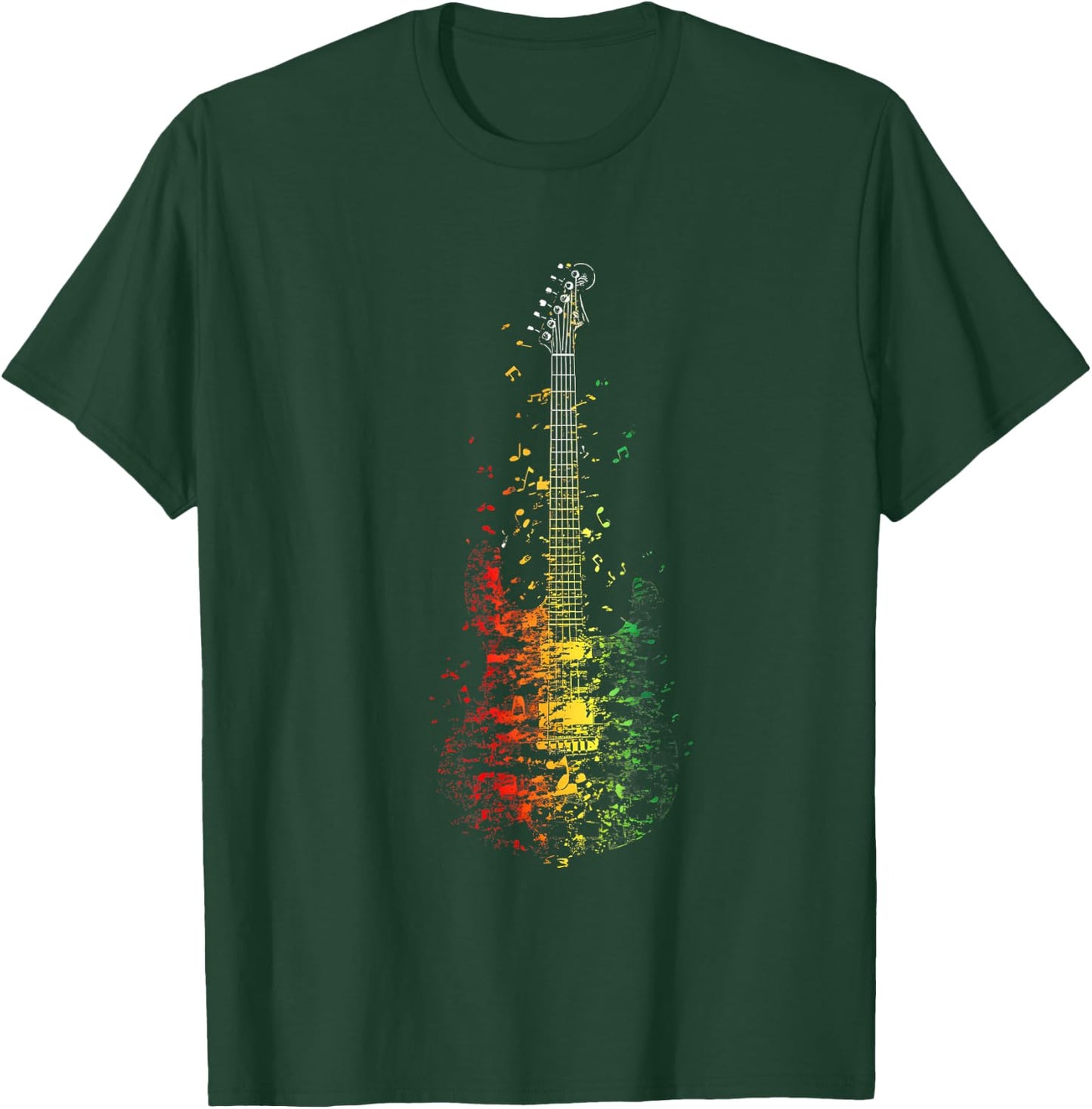 Reggae Music Guitar Rastafarian Roots Jamaican Rasta T-Shirt - T-Shirt | Forest