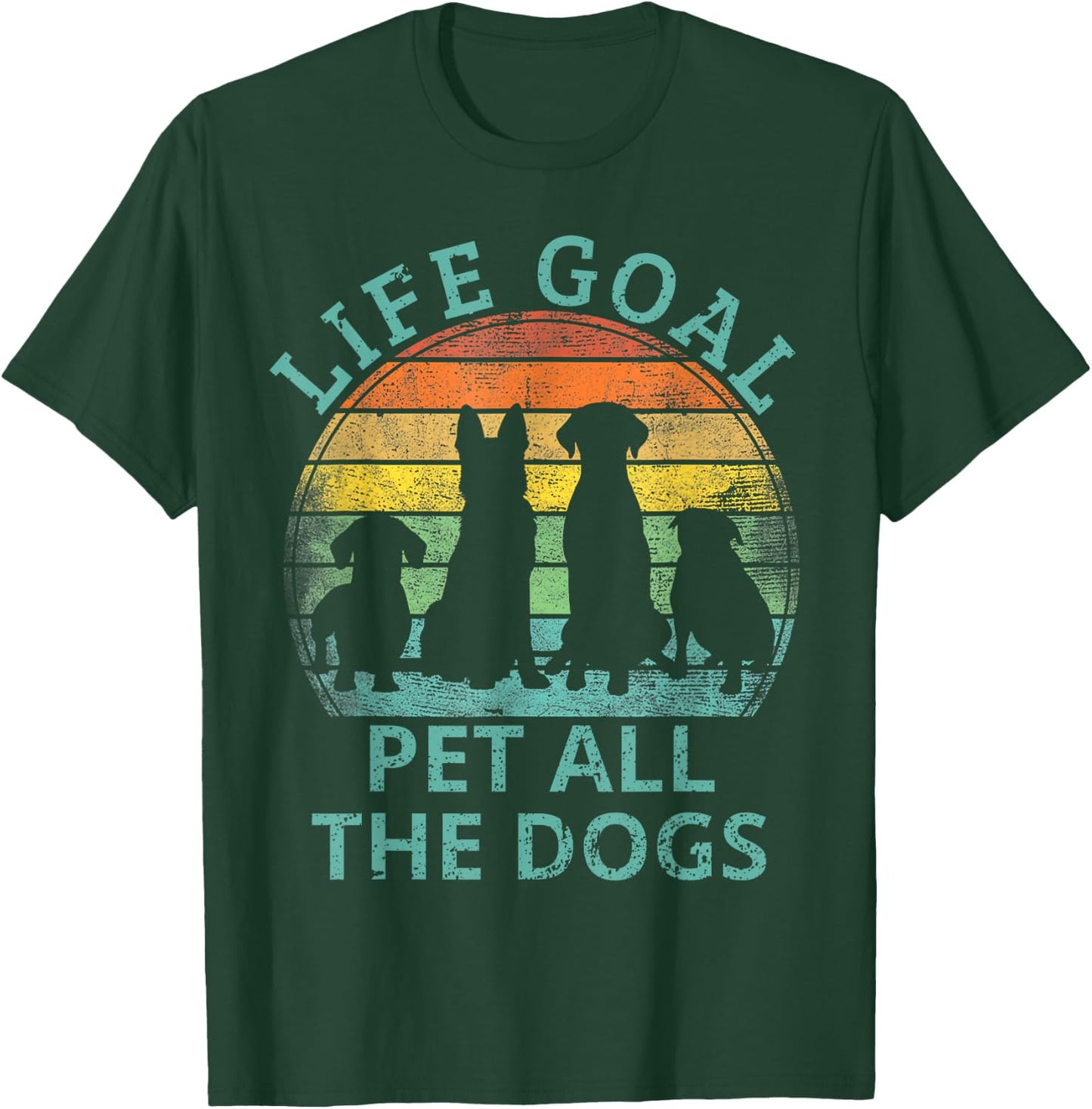 Life Goal Pet All The Dogs Shirt Kids Dog Lover T-Shirt - T-Shirt | Forest