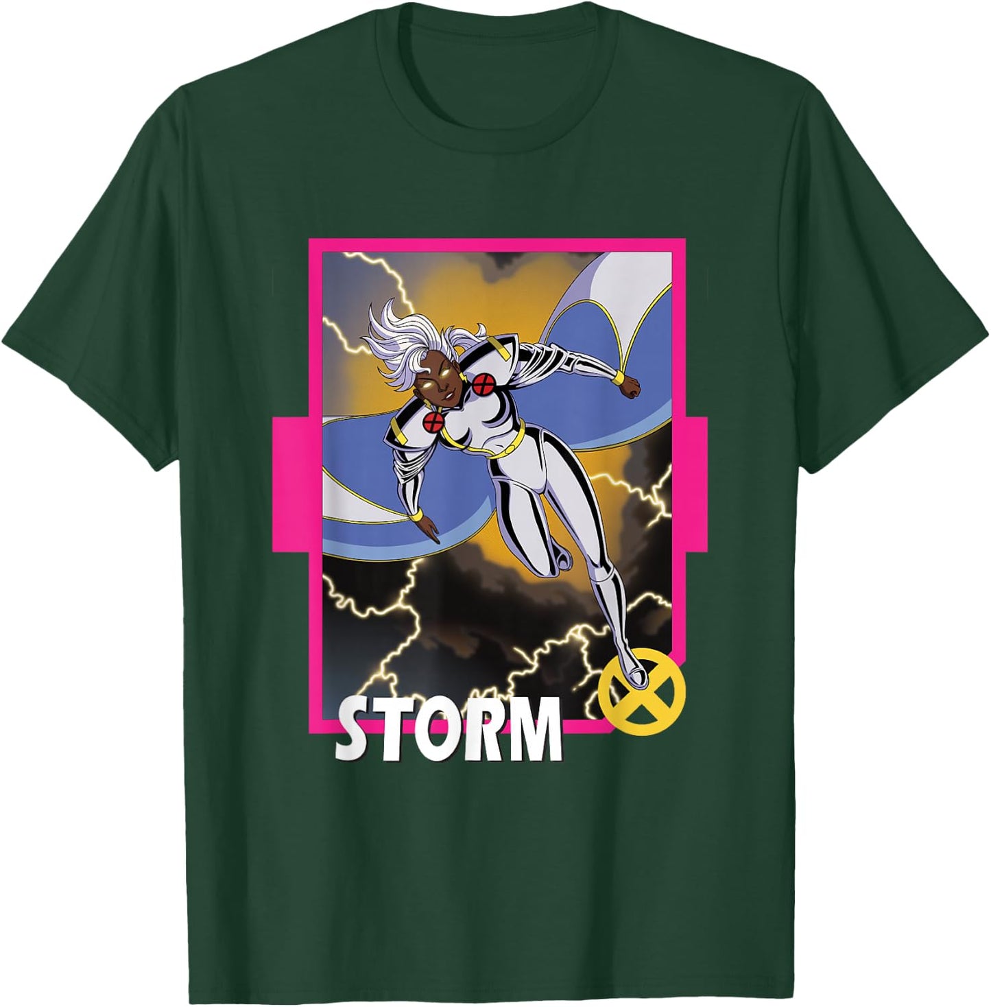 Marvel X-Men '97 Classic Storm Vintage Super Hero Card T-Shirt - T-Shirt | Forest