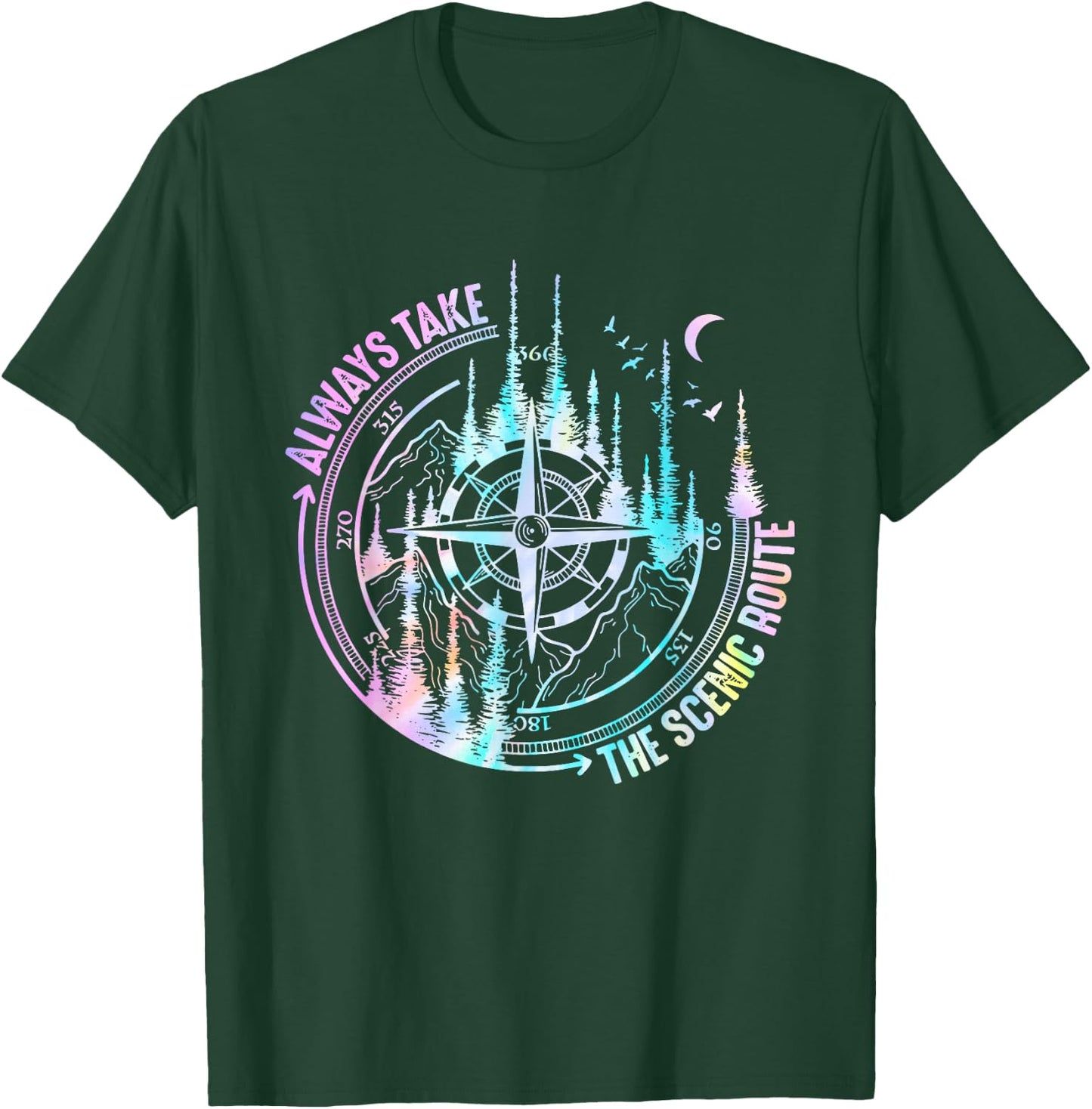 Always Take The Scenic Hiking Route Hiker Camping Outdoor T-Shirt - T-Shirt | Forest
