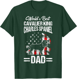 WORLD'S BEST Dad Cavalier King Charles Spaniel Dad T-Shirt - T-Shirt | Forest