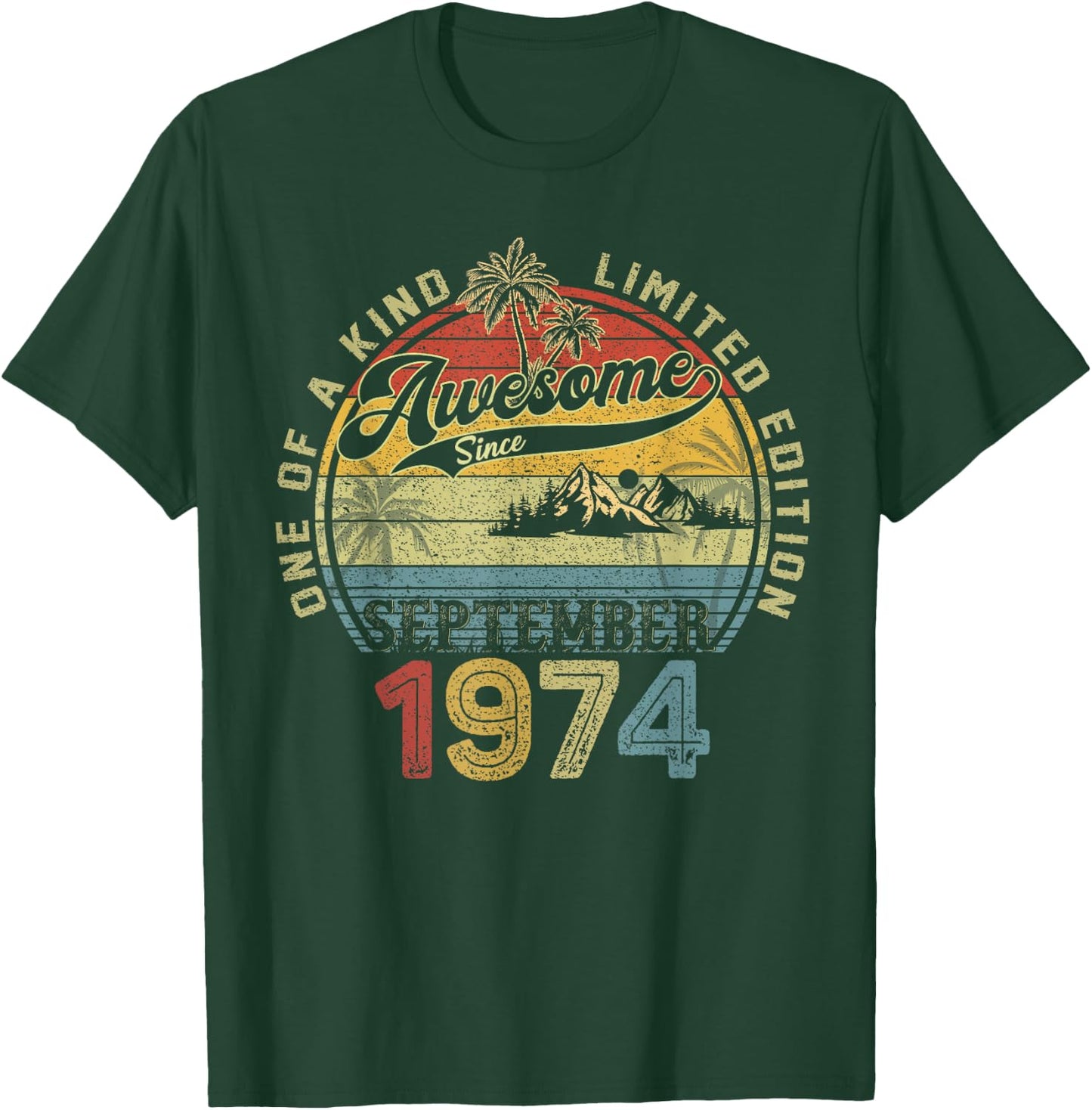50th Birthday Gifts September 1974 50 year Old Bday T-Shirt - T-Shirt | Forest