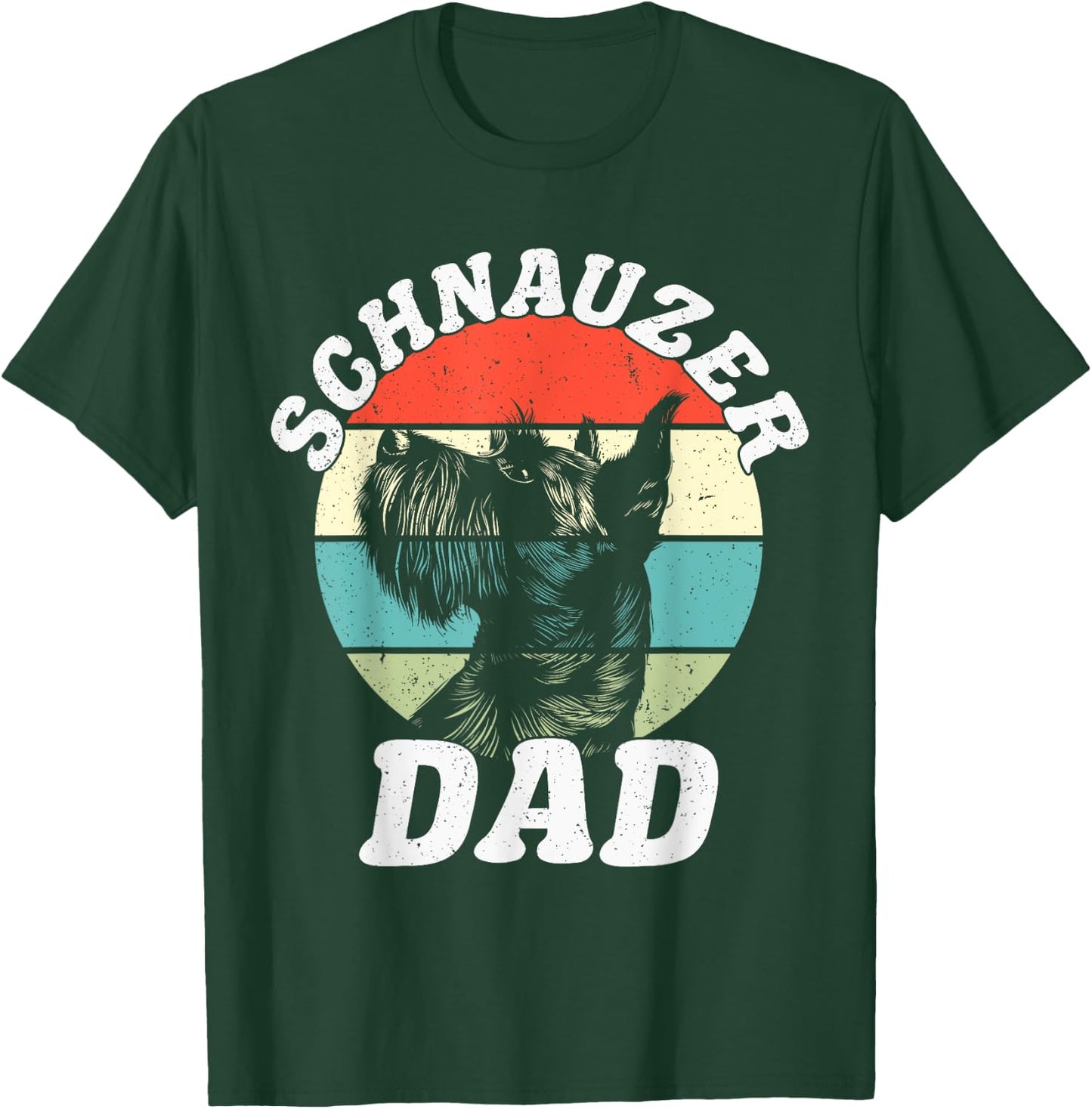 Schnauzer Dad Dog Funny Father's Day Vintage Pet Men Women Kids T-Shirt - T-Shirt | Forest