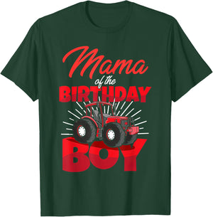 Mama Of The Birthday Boy Tractor Farm Family Bday Party T-Shirt - T-Shirt | Forest