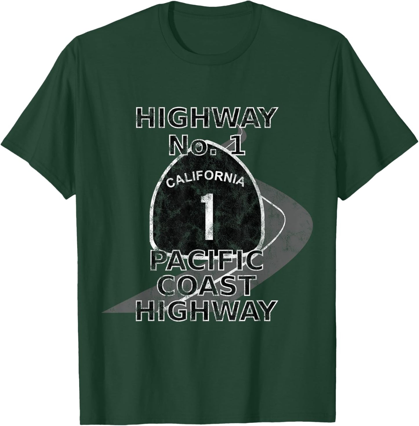 Highway No. 1 - Pacific - Coast T-Shirt - T-Shirt | Forest