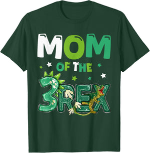 Mom of The Three Rex Birthday Dinosaur Family Matching T-Shirt - T-Shirt | Forest