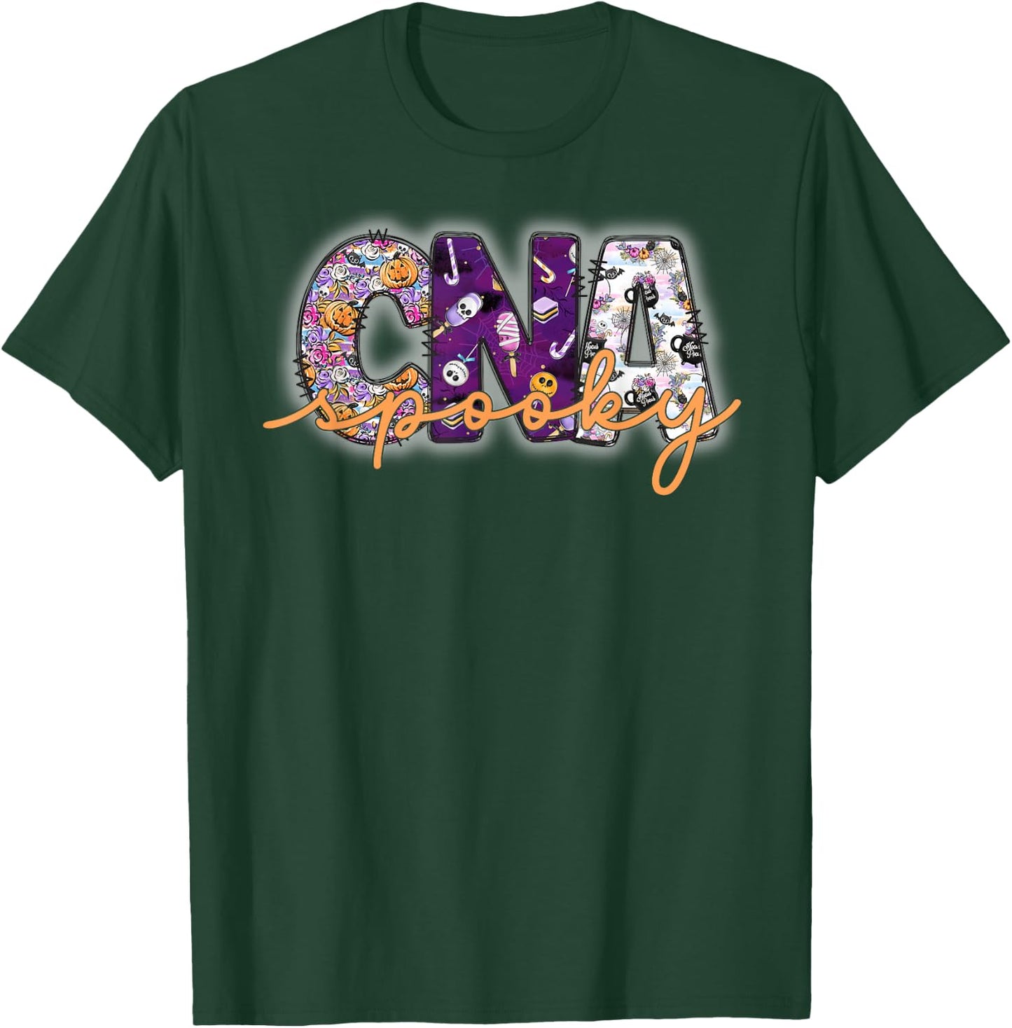 Spooky CNA, Cute Halloween Certified Nursing Assistant T-Shirt - T-Shirt | Forest