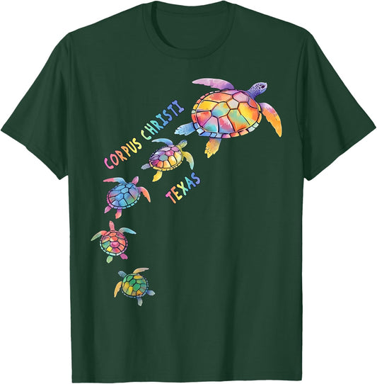 Corpus Christi Texas Sea Turtle Lover Beach T-Shirt - T-Shirt | Forest