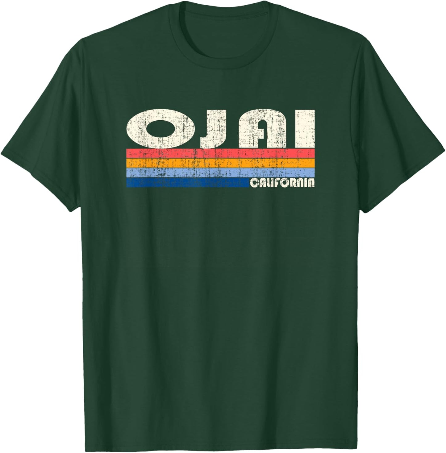 Vintage Retro 70s 80s Style Hometown of Ojai, CA T-Shirt - T-Shirt | Forest