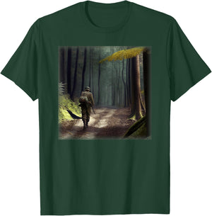 A German Soldier In WWII Walking In A Forest T-Shirt - T-Shirt | Forest
