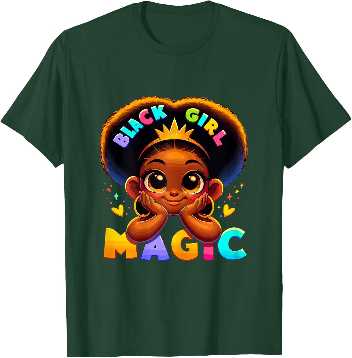 Black Girl Magic Melanin Poppin Toddler Juneteenth T-Shirt - T-Shirt | Forest