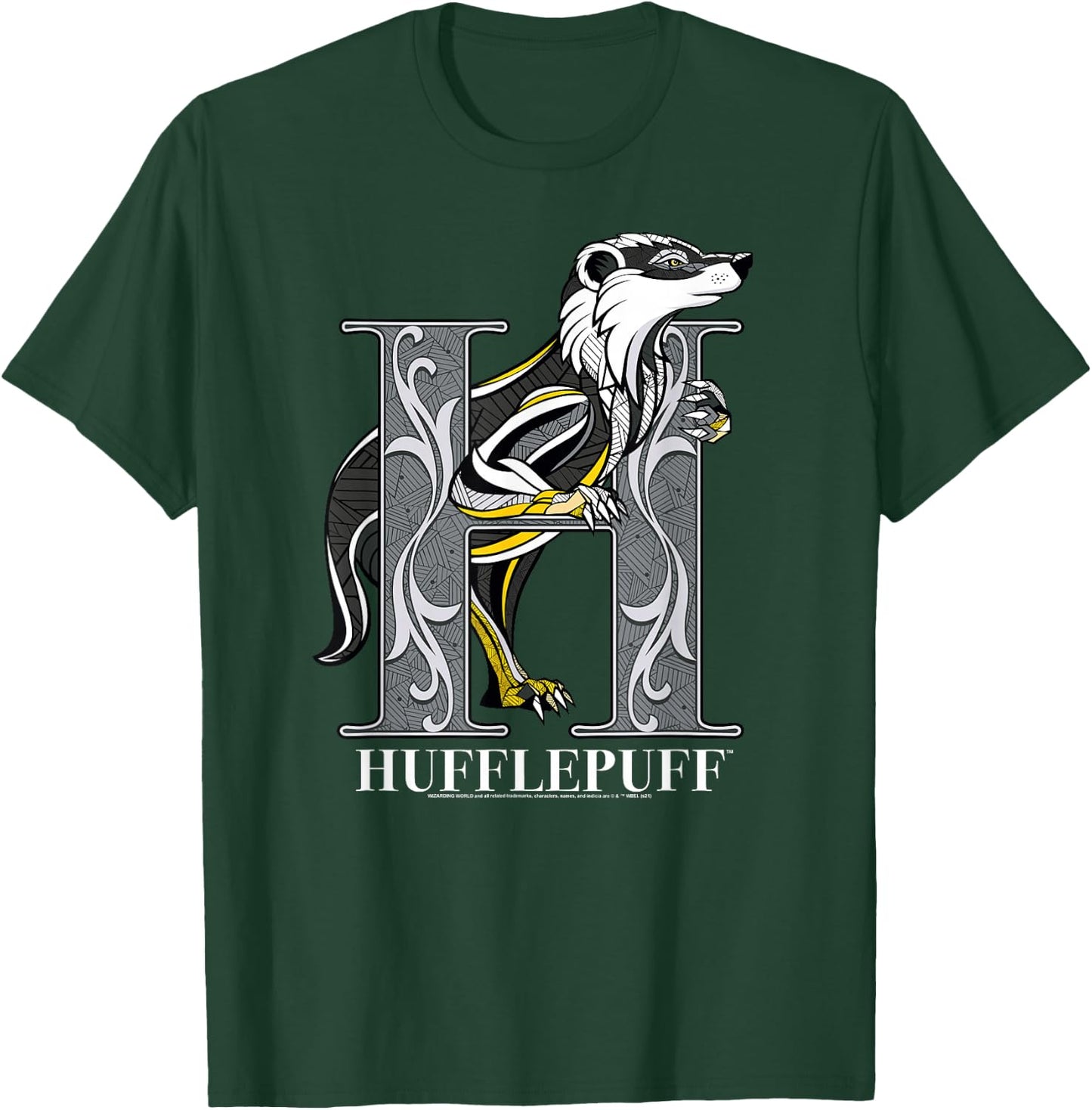 Harry Potter Mosaic Hufflepuff with Badger Small T-Shirt - T-Shirt | Forest