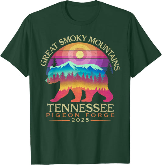 Tennessee Smoky Mountains Family Vacation 2025 Pigeon Forge T-Shirt - T-Shirt | Forest