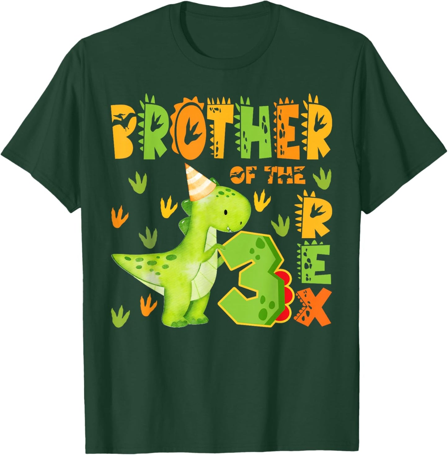 Brother of The Three Rex 3rd Birthday Boy Dinosaur T-Rex T-Shirt - T-Shirt | Forest