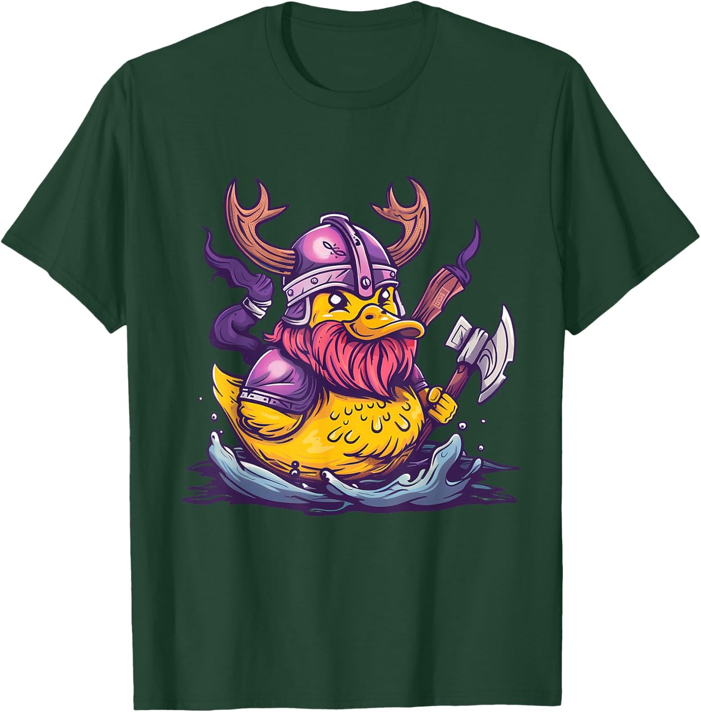 Rubber Duck Rubber Duckling Viking Duck Viking Helmet T-Shirt - T-Shirt | Forest