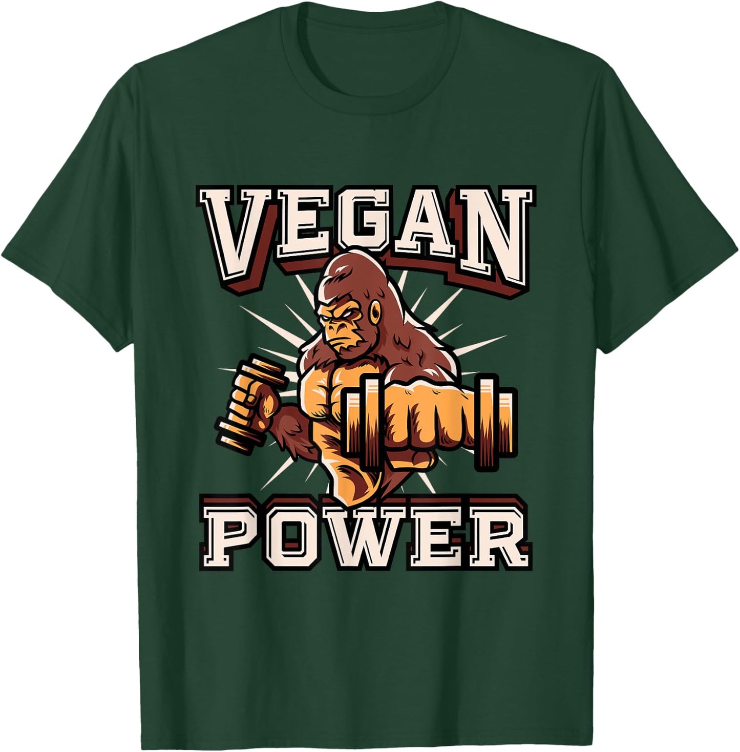 Vegan Power - Vegan & Vegetarian Workout T-Shirt - T-Shirt | Forest