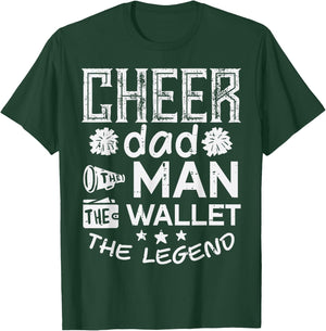 Cheer Dad The Man Wallet Legend Funny Cheerleader Papa Men T-Shirt - T-Shirt | Forest