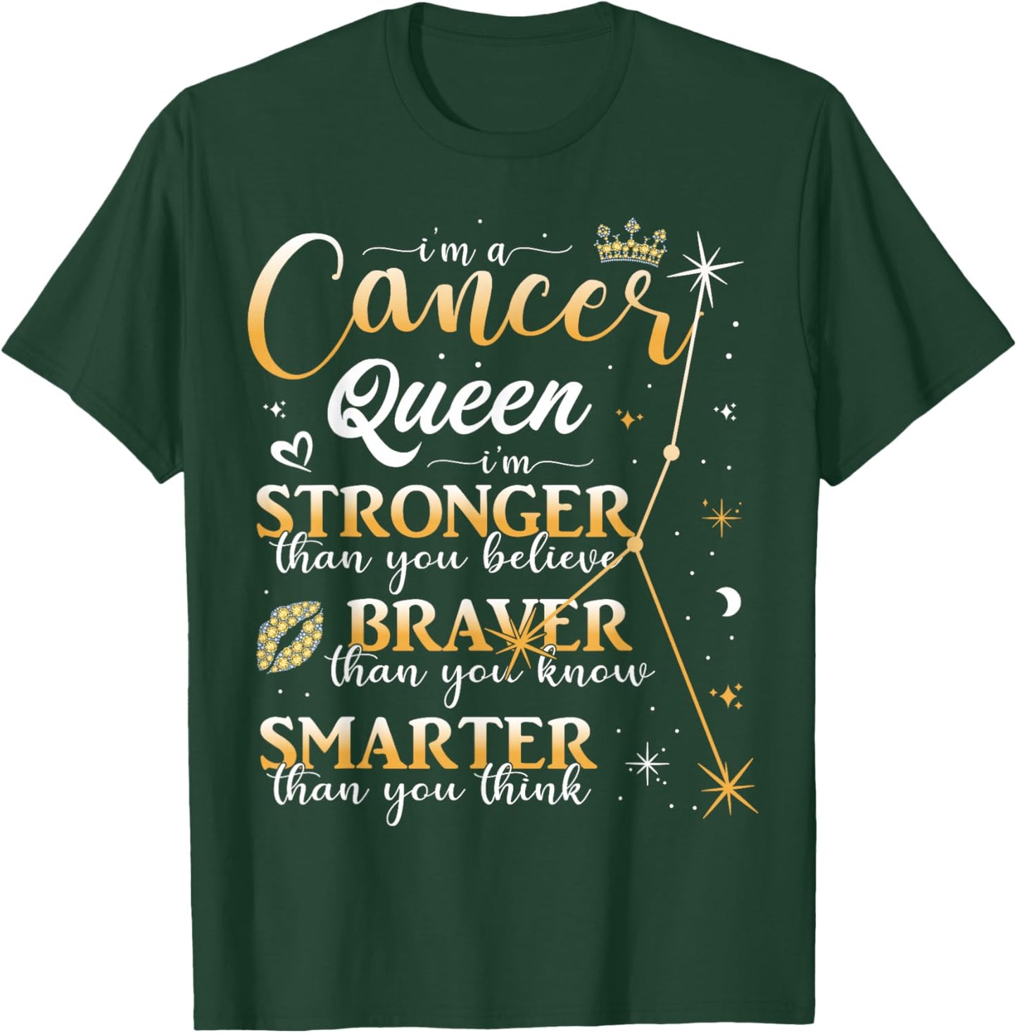 Cancer Zodiac Sign June July Birthday Women Girls Queen T-Shirt - T-Shirt | Forest