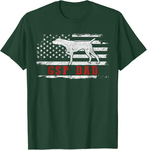 GSP Dad American Flag German Shorthaired Pointer Dog T-Shirt - T-Shirt | Forest