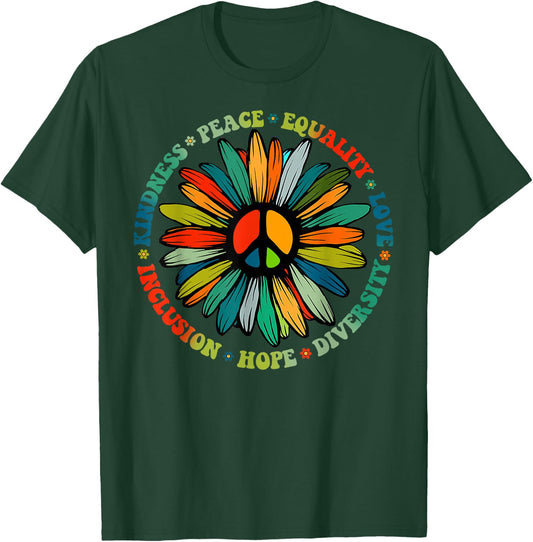 Kindness Peace Equality Love Hope Diversity Human Rights T-Shirt - T-Shirt | Forest