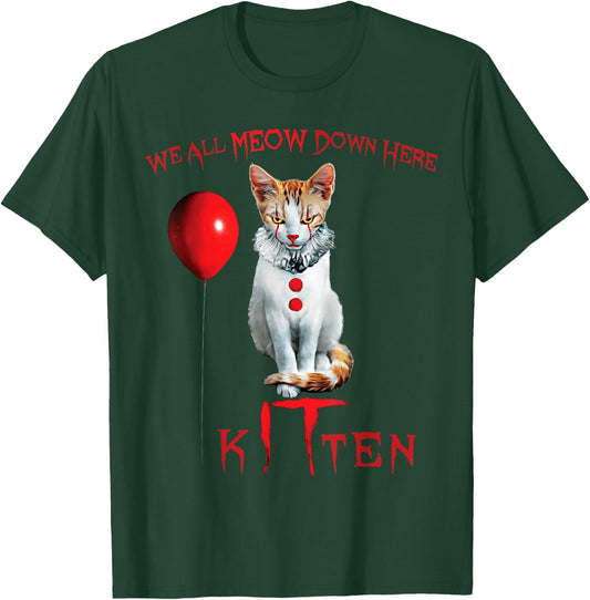 We All Meow Clown Cat Kitten Halloween Funny Cute T-Shirt - T-Shirt | Forest
