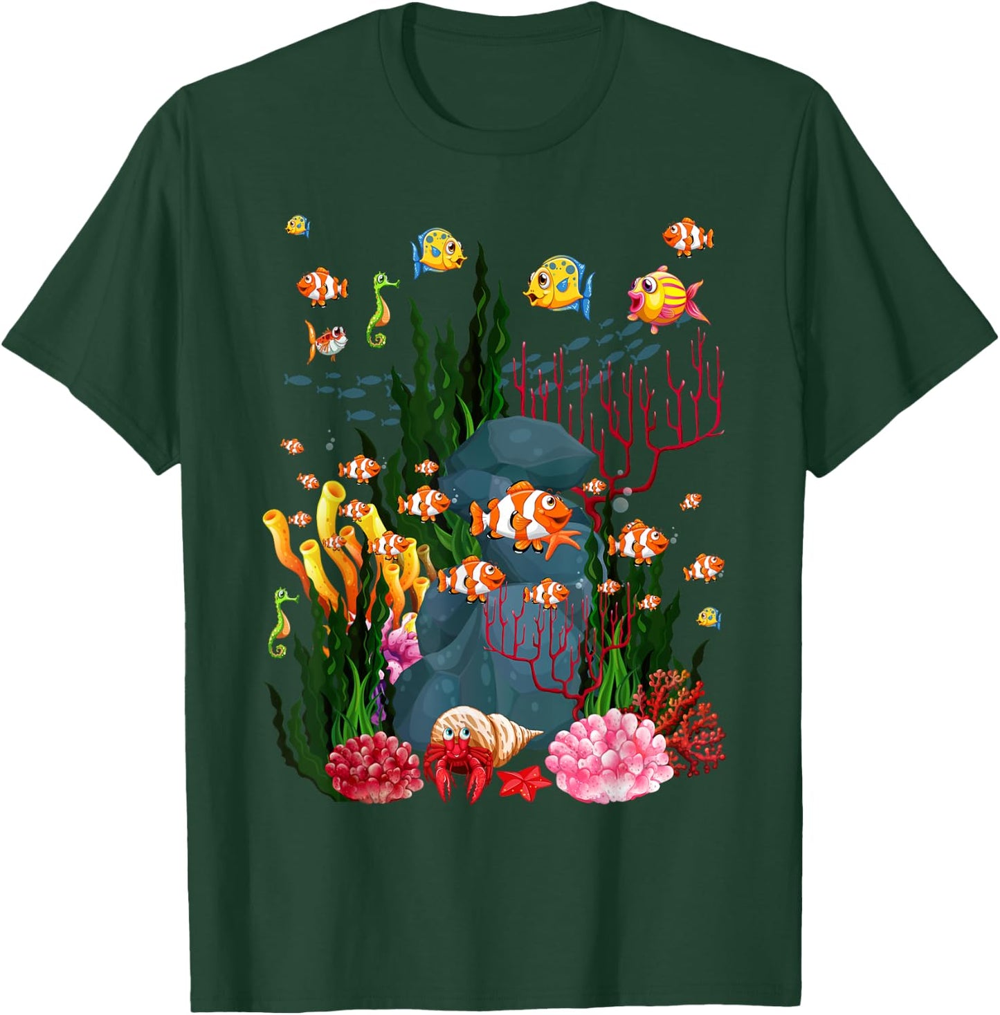 Fish Swim Against the Current in The Sea T-Shirt - T-Shirt | Forest
