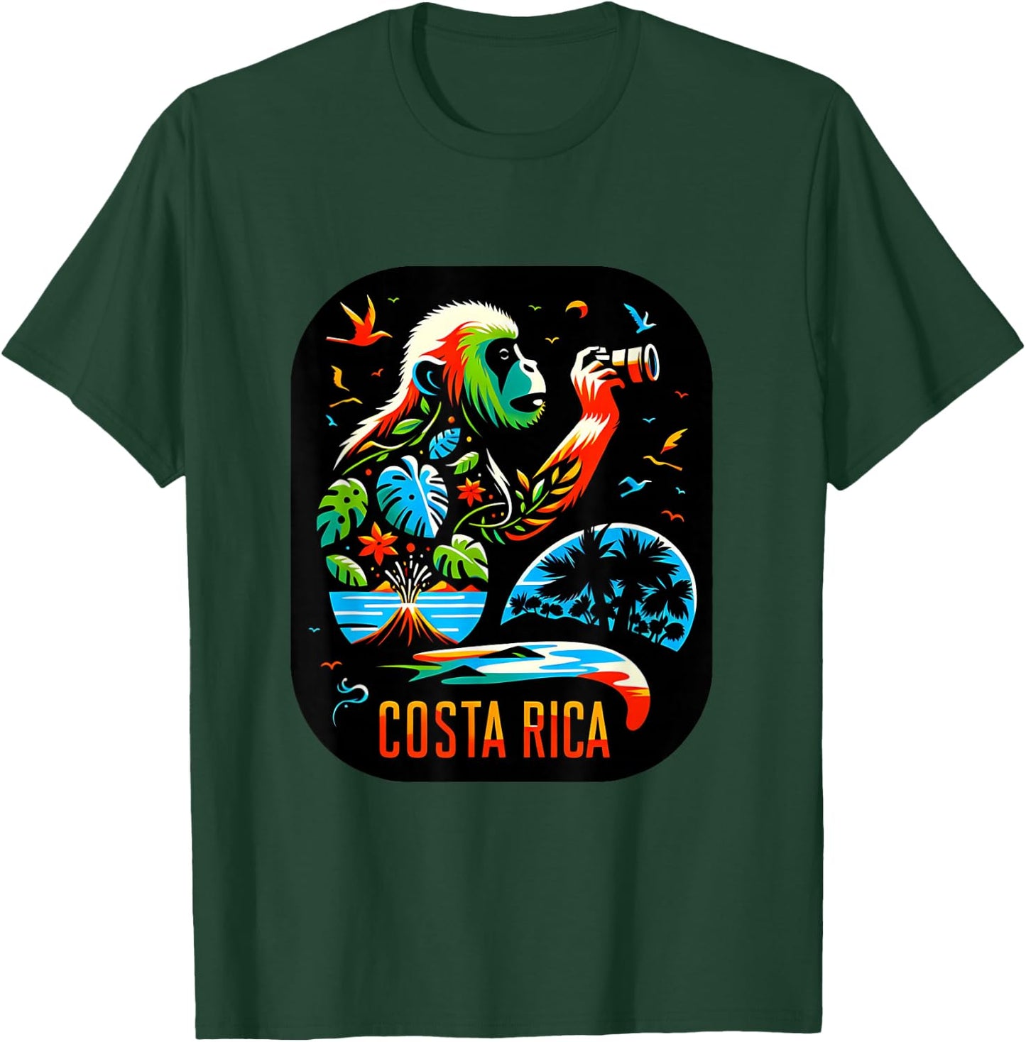 Costa Rica Monkey Nature Photography Jungle Travel Art T-Shirt - T-Shirt | Forest
