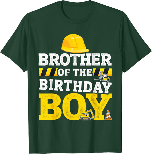 Brother of birthday boy matching family construction party T-Shirt - T-Shirt | Forest