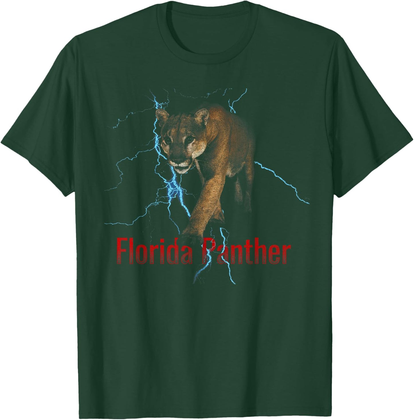 Florida Panther Lighting Endangered Florida Animal T-Shirt - T-Shirt | Forest